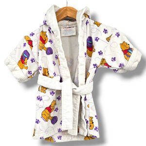 Vintage Coverups Kids Terry Cloth Hooded Winnie The Pooh Robe Swim Coverup Small